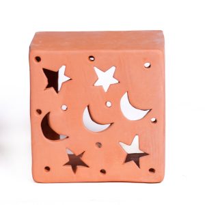 Aplique pared estrellas y lunas terracota