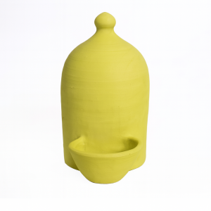 Bebedero decorativo amarillo mate