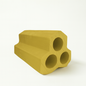 Pie maceta círculos amarillo mate