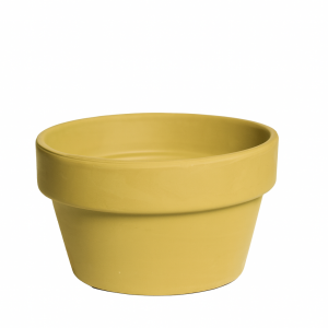 Maceta chata amarillo mate