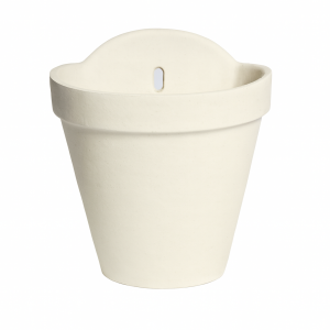 Maceta pared blanco hueso mate