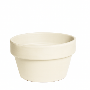 Maceta chata blanco hueso mate