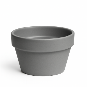 Maceta chata gris mate