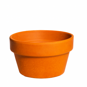 Maceta chata naranja selenio brillo