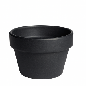 Maceta chata negro antracita mate