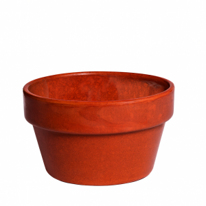 Maceta chata rojo selenio brillo