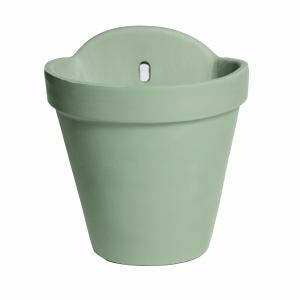 Maceta pared verde agua mate