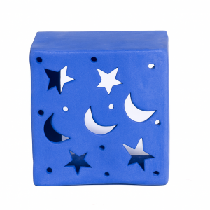 Aplique pared estrellas y lunas azul selenio brillo