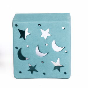 Aplique pared estrellas y lunas azul verdoso mate