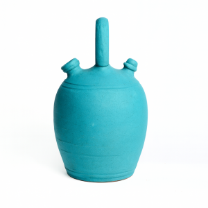 Botijo decorativo azul verdoso mate