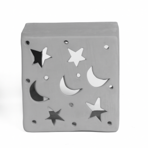 Aplique pared estrellas y lunas gris mate