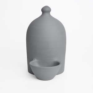 Bebedero decorativo gris mate