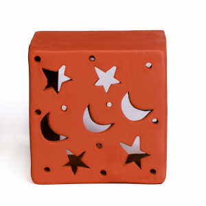 Aplique pared estrellas y lunas marrón rojizo mate