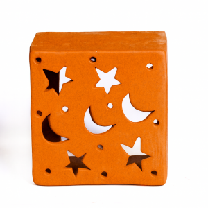 Aplique pared estrellas y lunas naranja selenio brillo