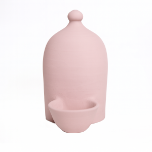 Bebedero decorativo rosa pastel mate