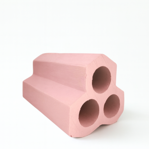 Pie maceta círculos rosa pastel mate