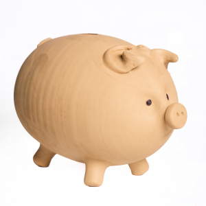 Hucha cerdito salmón mate