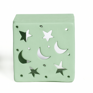 Aplique pared estrellas y lunas verde agua mate
