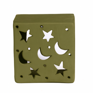 Aplique pared estrellas y lunas verde oliva mate