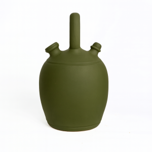 Botijo decorativo verde oliva mate