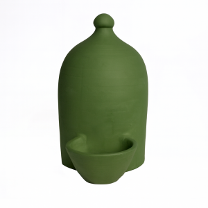 Bebedero decorativo verde oliva mate